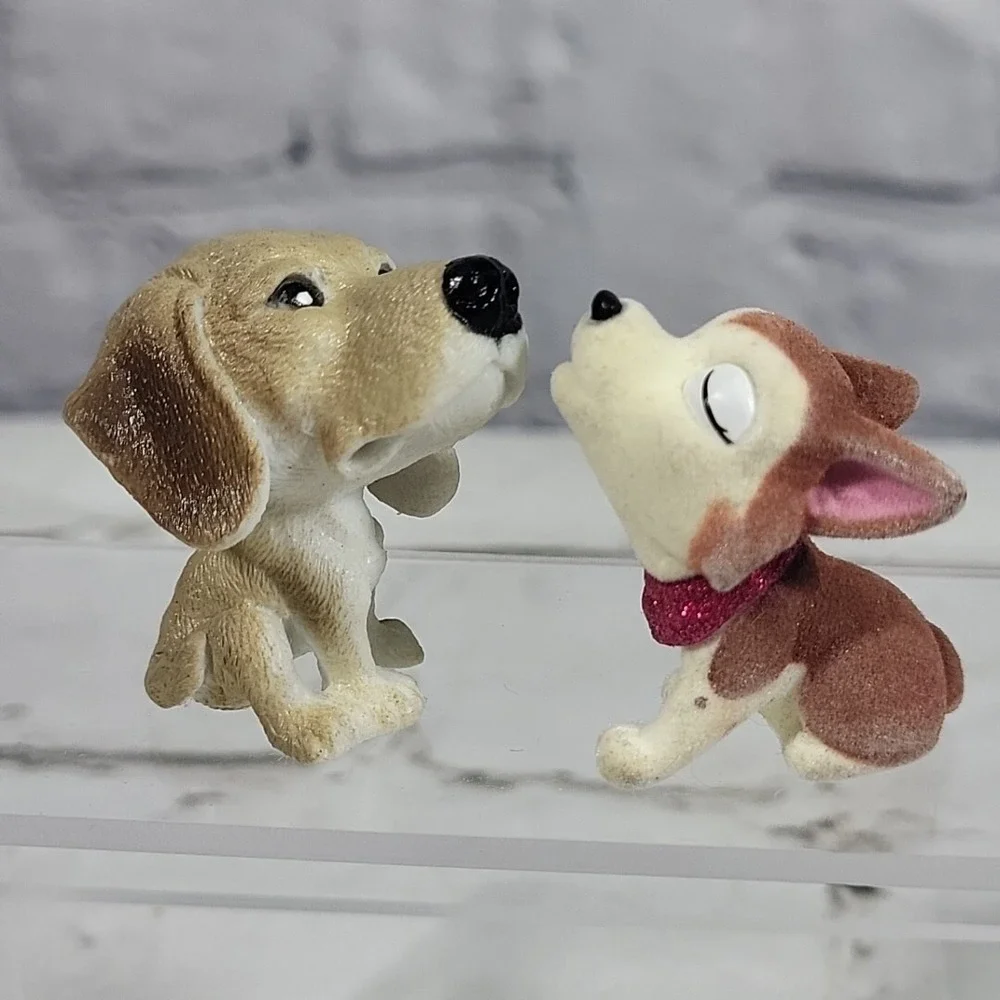 Mini Puppy Dogs Flocked Figures Lot of 5 Some Puppy in‎ My Pocket